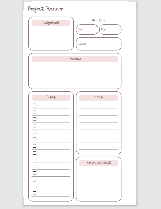 student digital planner